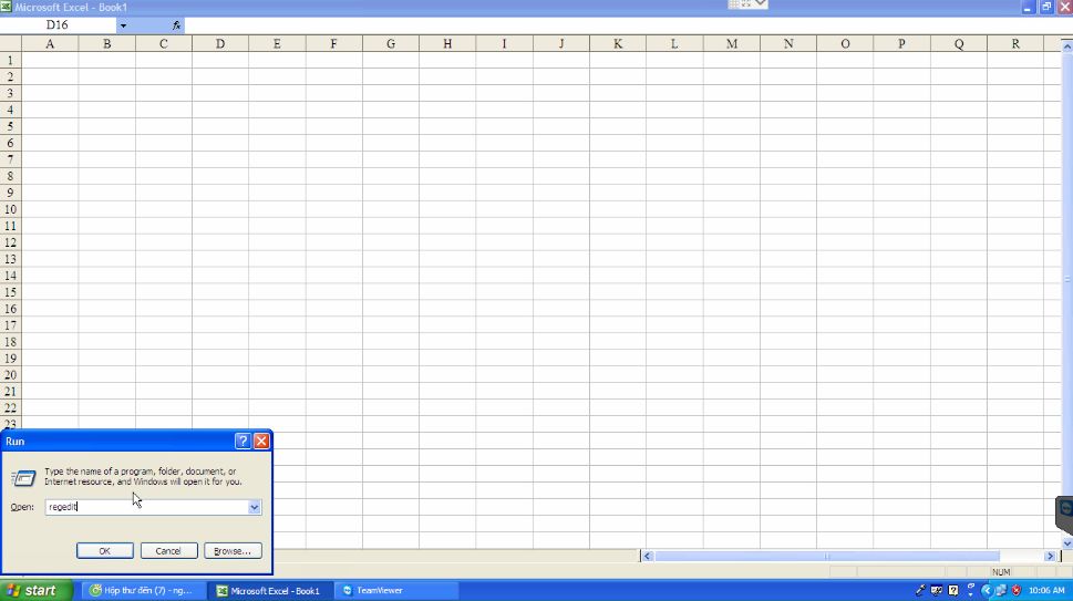 Excel bị mất hết thanh công cụ